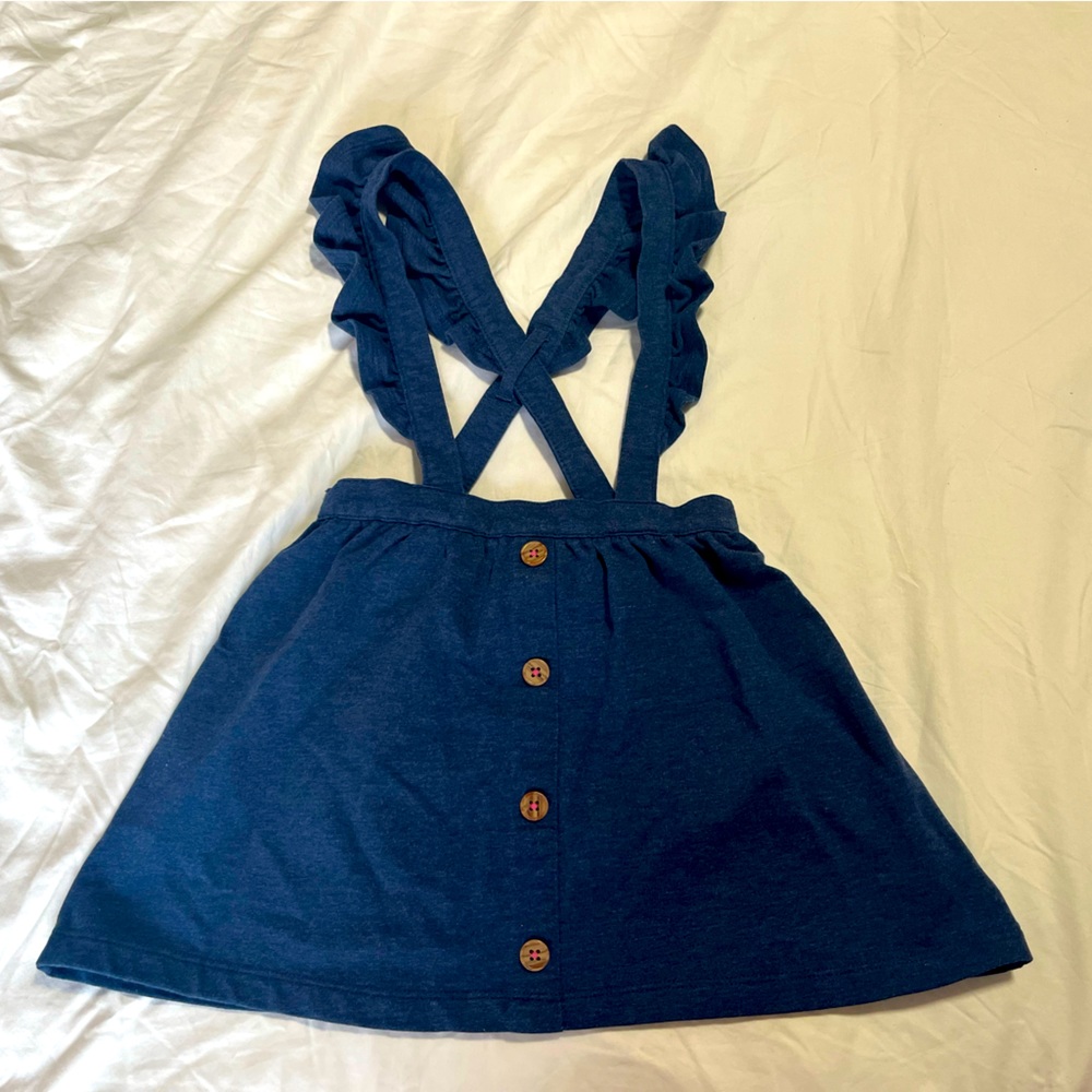 Navy skirt w/ruffle suspenders 💙 like-new